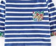 Mini Boden Stripy Boat Neck, Harbour Blue/Snowdrop 34516617