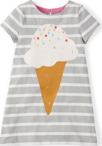 Mini Boden, 1669[^]34809103 Stripy Logo Dress Seal Ice Cream Mini Boden,