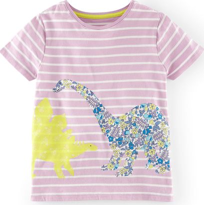 Mini Boden, 1669[^]34541367 Stripy Logo T-shirt Purple Mini Boden, Purple