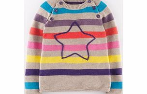 Mini Boden Stripy Stitch Jumper, Multi Stripe