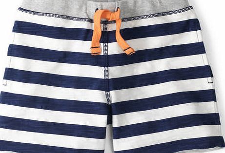 Mini Boden Stripy Sweatshorts Navy/ Ecru Mini Boden, Navy/