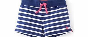 Mini Boden Stripy Sweatshorts, Soft Navy Stripe,Clover