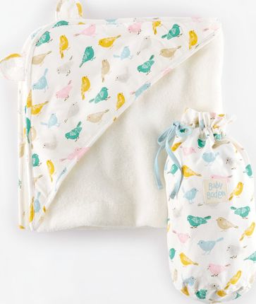 Mini Boden, 1669[^]35116177 Super Soft Hooded Towel Birds Mini Boden, Birds