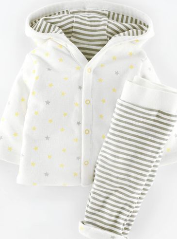 Mini Boden, 1669[^]35104322 Super Soft Reversible Set Yellow Star/Grey Marl