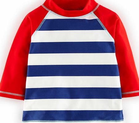 Mini Boden Surf Rash Vest, Navy Stripe/Red 34486621