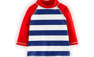 Mini Boden Surf Rash Vest, Navy Stripe/Red,Blue