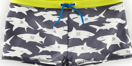 Mini Boden Swim Trunks Slate/Ecru Giant Sharks Mini Boden,