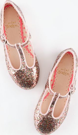 Mini Boden T-Bar Flats Multi Glitter Mini Boden, Multi