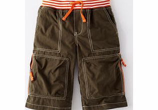 Mini Boden Techno Shorts, Dark Khaki,Cobalt