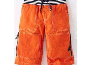 Mini Boden Techno Shorts, Goldfish,Dark Khaki,Shadow