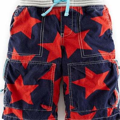 Mini Boden Techno Shorts Navy/Red Star Mini Boden, Navy/Red