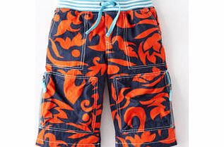 Mini Boden Techno Shorts, Storm Java,Dark Khaki,Cobalt