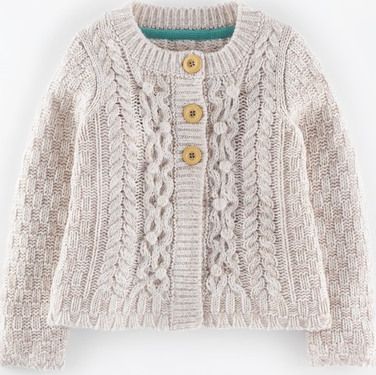 Mini Boden, 1669[^]34906636 Textured Cable Cardigan Cream Mini Boden, Cream