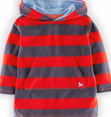 Mini Boden Towelling Throw-on, Red/Grey Stripe 34485235