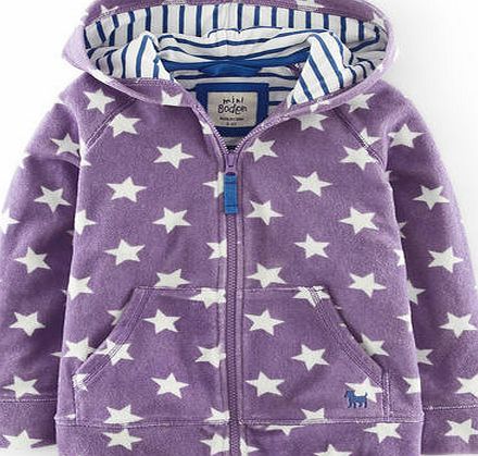 Mini Boden Towelling Zip-through, Purple 34514182