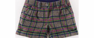 Mini Boden Turn-up Shorts, Grey Marl Check 34201574