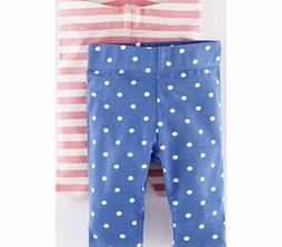 Mini Boden Twin Pack Leggings, Bluebell Spot/Rose