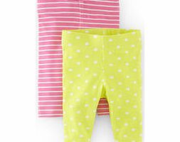 Mini Boden Twin Pack Leggings, Cherry Blossom/Sherbet