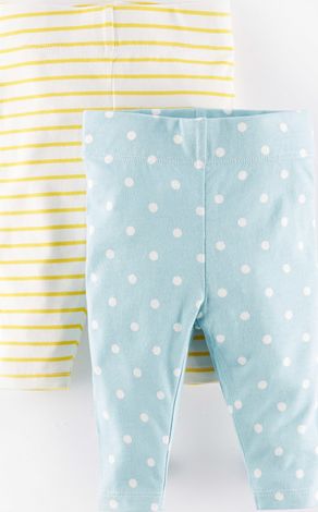 Mini Boden Twin Pack Leggings Powder Blue/Fishermans Yellow