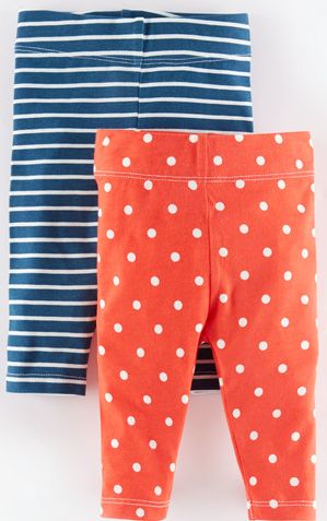 Mini Boden Twin Pack Leggings Washed Red/Blue Breton Mini