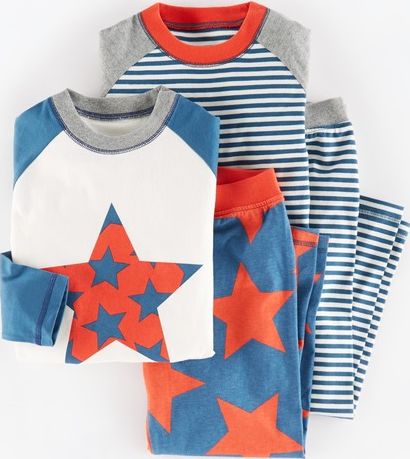 Mini Boden, 1669[^]34942805 Twin Pack Pyjamas Flame Star/Marine Stripe Mini