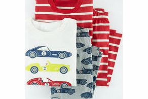 Mini Boden Twin Pack Pyjamas, Grey Marl Pit Stop 34326884