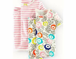 Mini Boden Twin Pack Short Johns, Multi Daisy