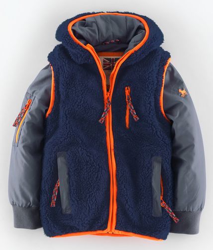 Mini Boden Two-in-one Explorers Jacket Navy Sherpa/Slate