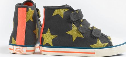 Mini Boden Velcro High Tops Graphite/Gold Stars Mini Boden,