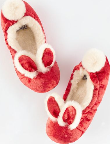 Mini Boden, 1669[^]34921130 Velvet Bunny Slippers Red Mini Boden, Red 34921130