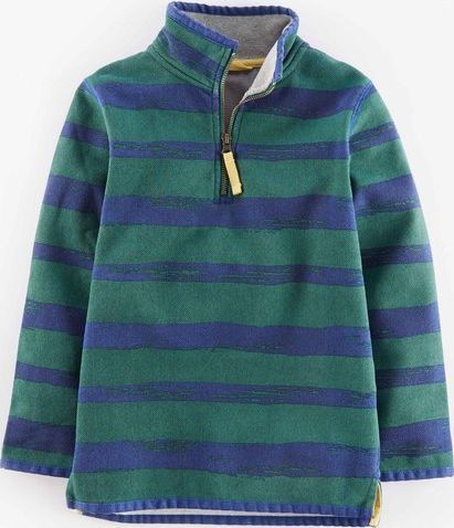 Mini Boden, 1669[^]34915819 Washed Half-zip Ocean/Reef Salty Stripe Mini