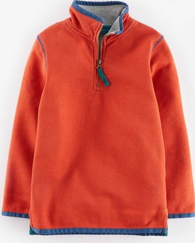 Mini Boden Washed Half-zip Pumpkin Mini Boden, Pumpkin