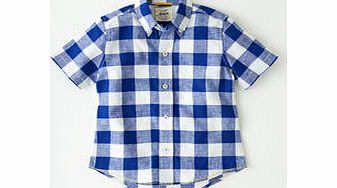 Mini Boden Washed Summer Shirt, Indigo Gingham,Sail Red