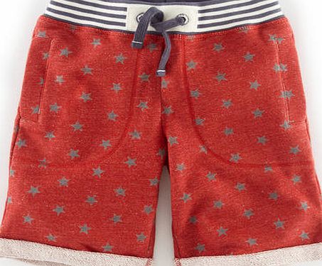 Mini Boden Washed Sweatshorts, Red/Slate Star 34592121