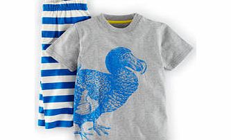 Mini Boden Wildlife Pyjamas, Paradise Blue Dodo,Broccoli