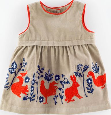 Mini Boden, 1669[^]34987636 Woodland Animal Cord Baby Pinnie Oat/Animal