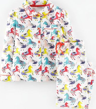 Mini Boden Woven Pyjama Set Multi Winter Ponies Mini Boden,