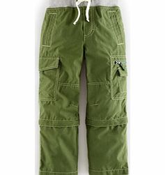 Mini Boden Zip-off Cargos, Basil,Kingfisher