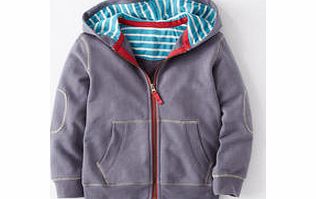 Mini Boden Zip Through Hoody, Slate,Denim,Tennis Green