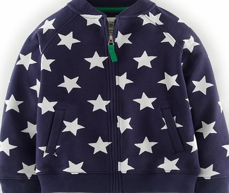 Mini Boden Zip Through Sweatshirt, Navy Star 34519694