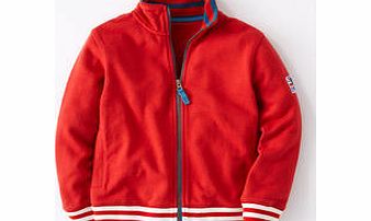 Mini Boden Zip Through Sweatshirt, Tomato,Cement,Blue