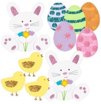 mini Glitter Easter Cut Out Assortment (Pk10)