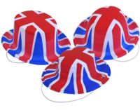 Plastic Union Jack Hats - 72 Boxed