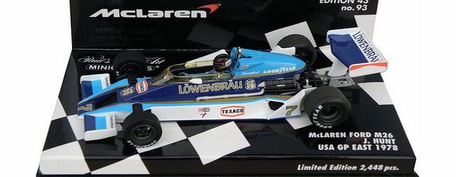 Minichamps McLaren Ford M26 (James Hunt US GP 1978) in Blue (1:43 scale) Diecast Model Car