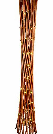 Tall Dark Brown Rattan Lattice Wicker Twig Decorative Floor Lamp Light - With 80 Warm White Fairy Lights