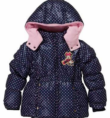 Minnie Mouse Disney Minnie Mouse Girls Blue Puffa Coat - 3-4