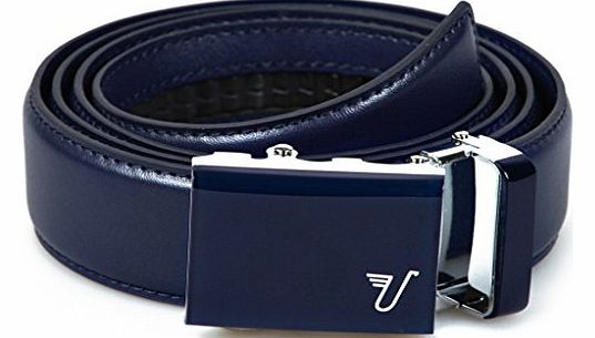 Mission Belt Mens Ratchet Belt - Admiral - Deep Blue Buckle / Deep Blue Leather, Medium (33 - 35)