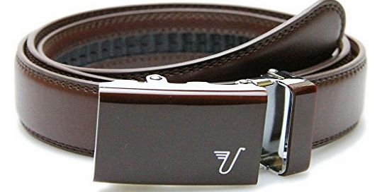 Mission Belt Mens Ratchet Belt - Chocolate - Brown Buckle / Brown Leather, Custom (Up To 56)