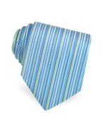 Missoni Light Blue Vertical Lines Woven Silk Tie