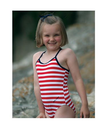 Red & White Spaghetti Strap Swimsuit